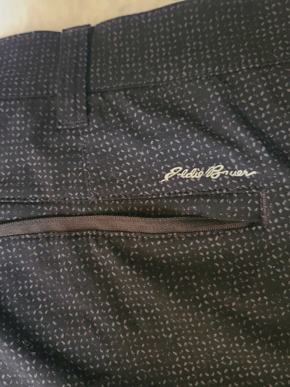 Eddie Bauer Black Pants with Light Gray Microdot Pattern